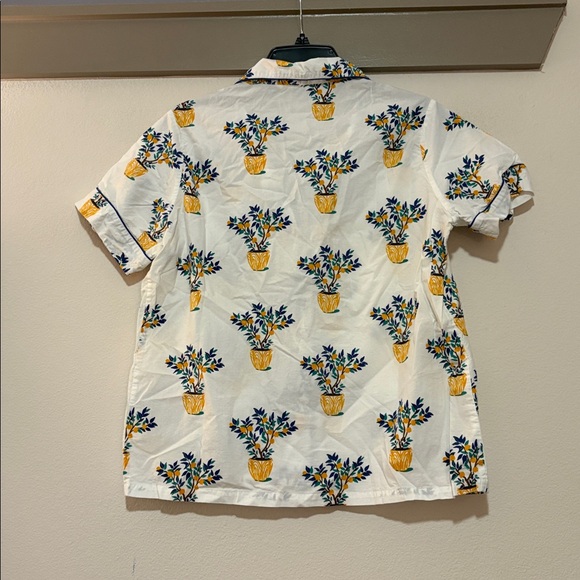 PrintFresh Lemon Tree Print Short Sleeve Pajama Top SZ S EUC - Picture 2 of 5